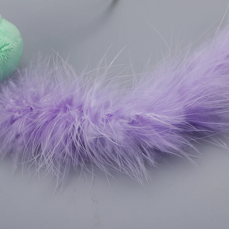 
Wholesale plush bird with feather cat stick plastic pole cat teaser 