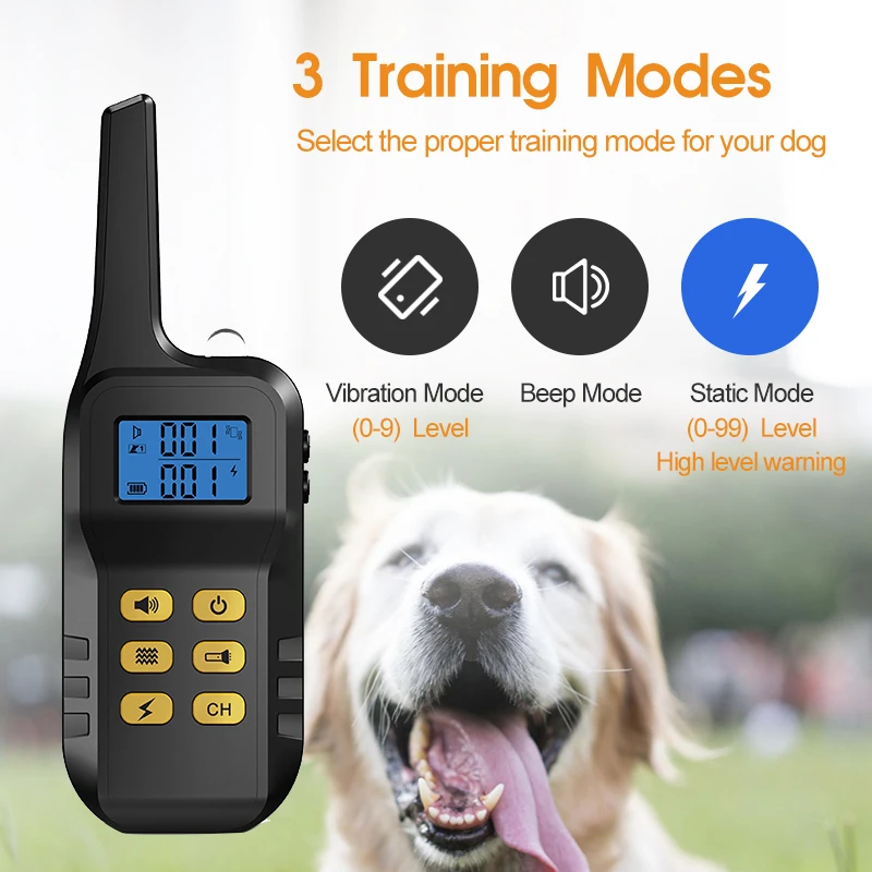 Dual 2 In 1 Remote Dog Training Collar And Electric Beeper Shock Dog Collar Control Electric Dog Training Collar