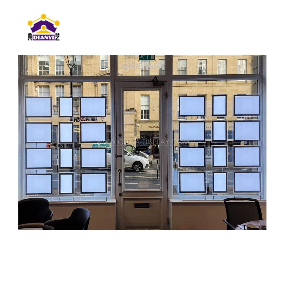 Custom Advertising Rectangle Full Luminous Illuminated Billboard Real Estate Agent Marketing Acrylic Light Box for Shop