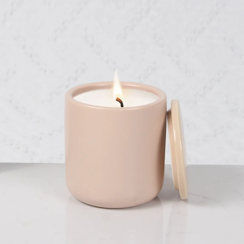 Модные украшения для дома современные матовые керамические банки свечей с керамической крышкой