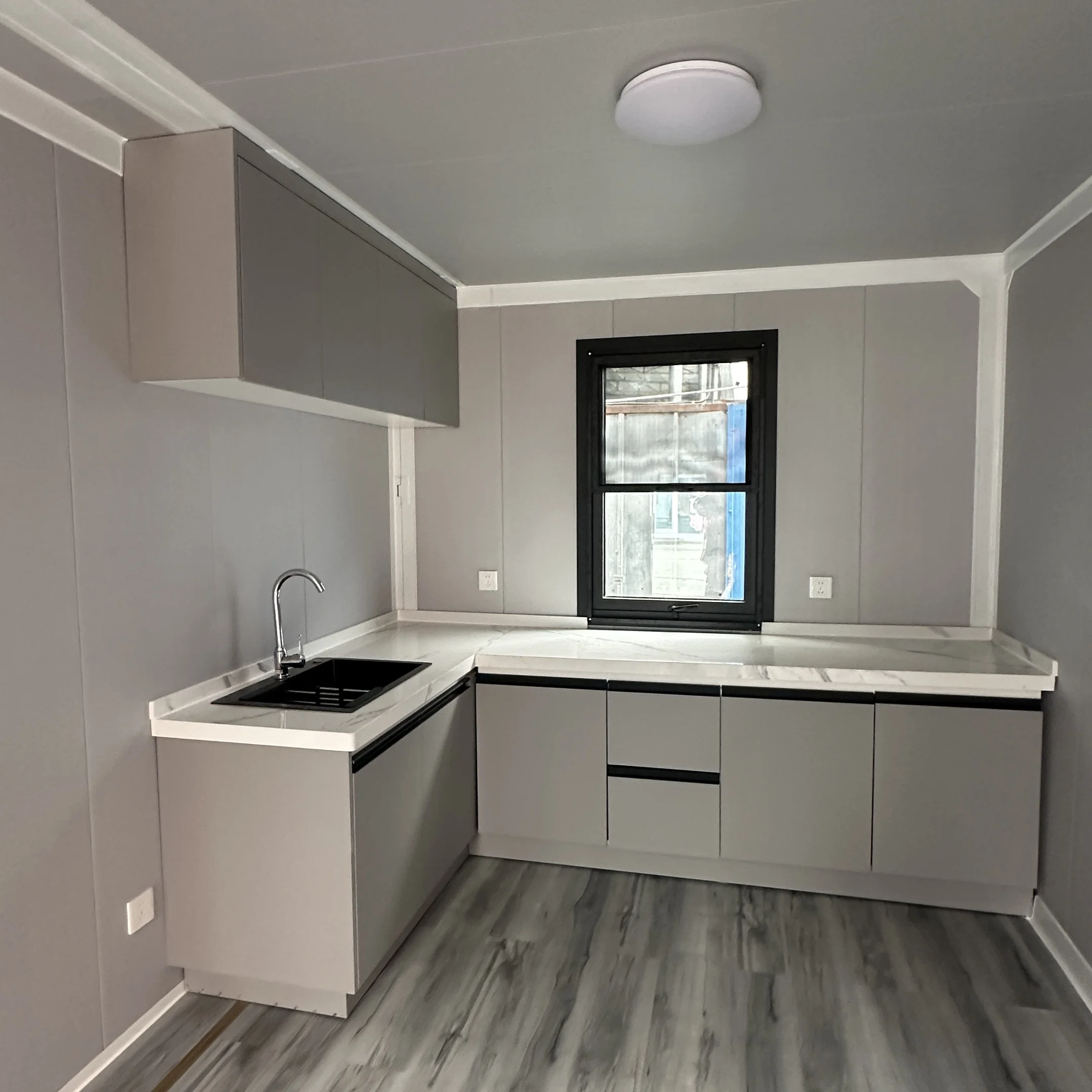 20FT expandable folding container house modular house Metal Carved Panel Glass Curtain Wall Prefabricated House