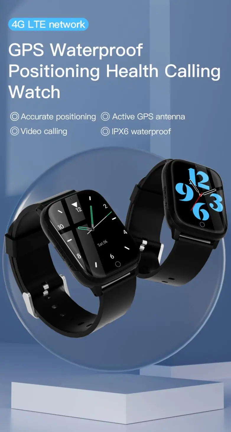 New 5G card smart phone watch video GPS location fall alarm heart rate blood pressure elderly
