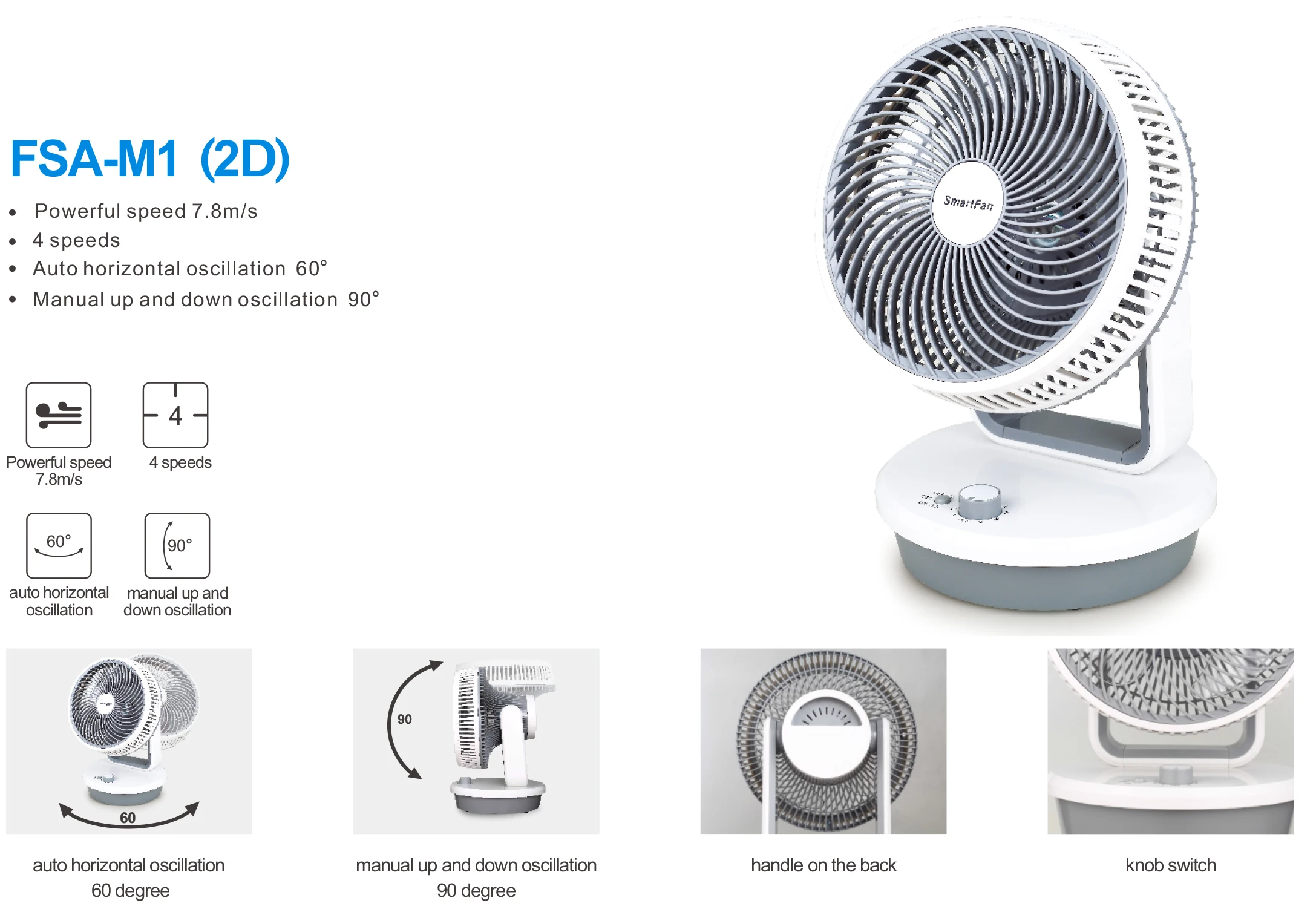 Factory Directly Sale 4-speed Circulating Fan Manual Vertical Oscillation Removable Front Cover Air Circulator Fan