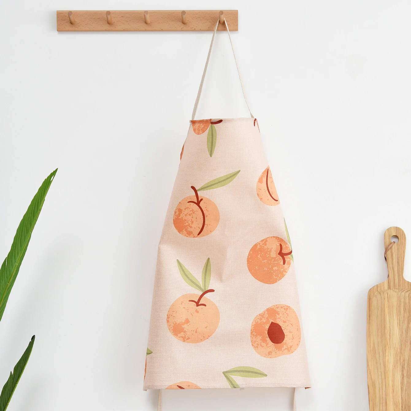 
quality apron oem pink peach pattern garden half apron 