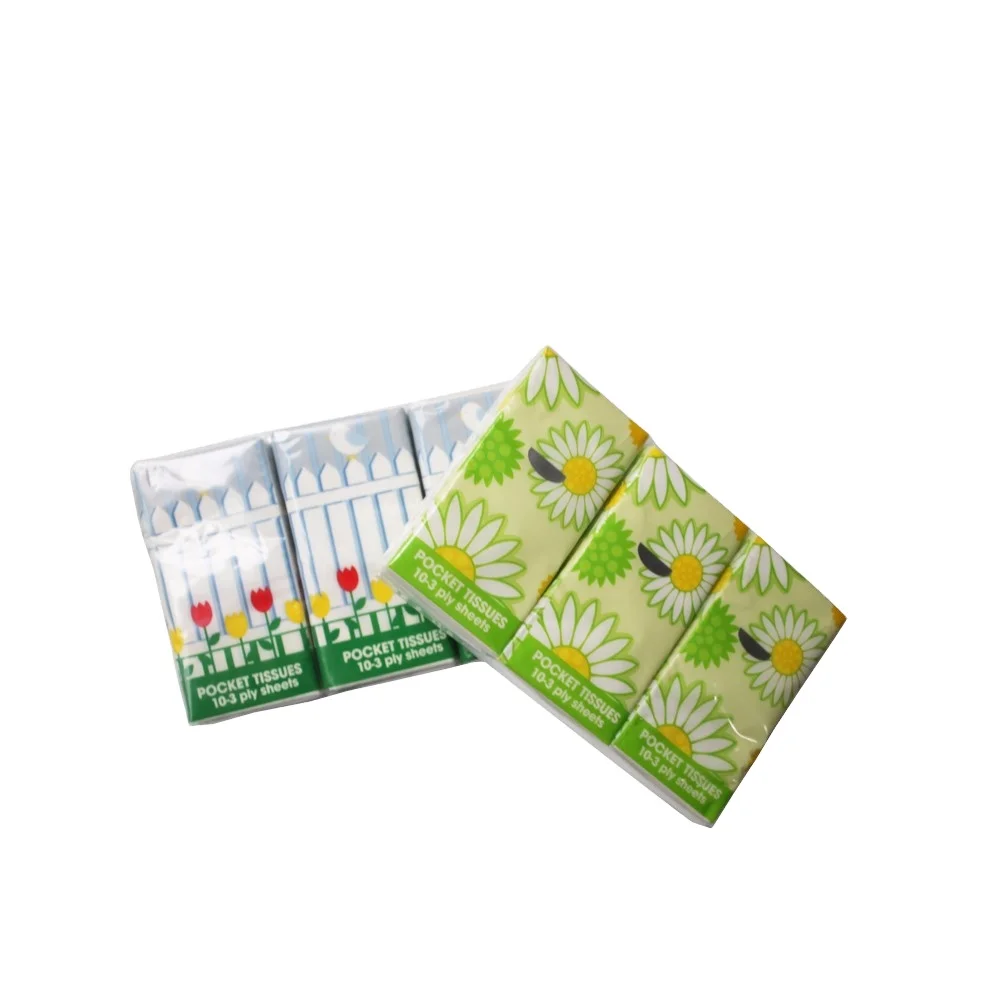 
Handkerchief Mini Pack Pocket Tissue Paper Soft pack OEM logo private label tissue paper and facial tissue for household 