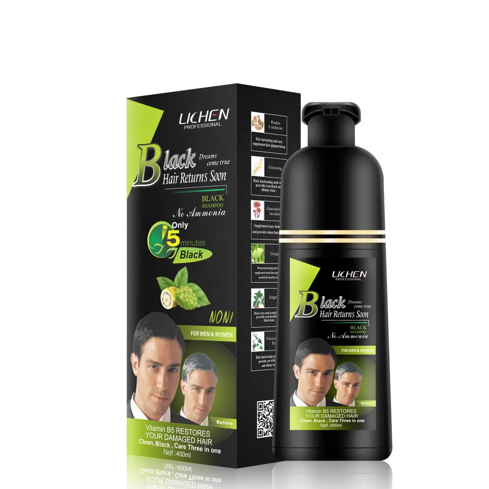 High premium natural black shampoo fast dyeing long-lasting formula moisturizing hair dye shampoo