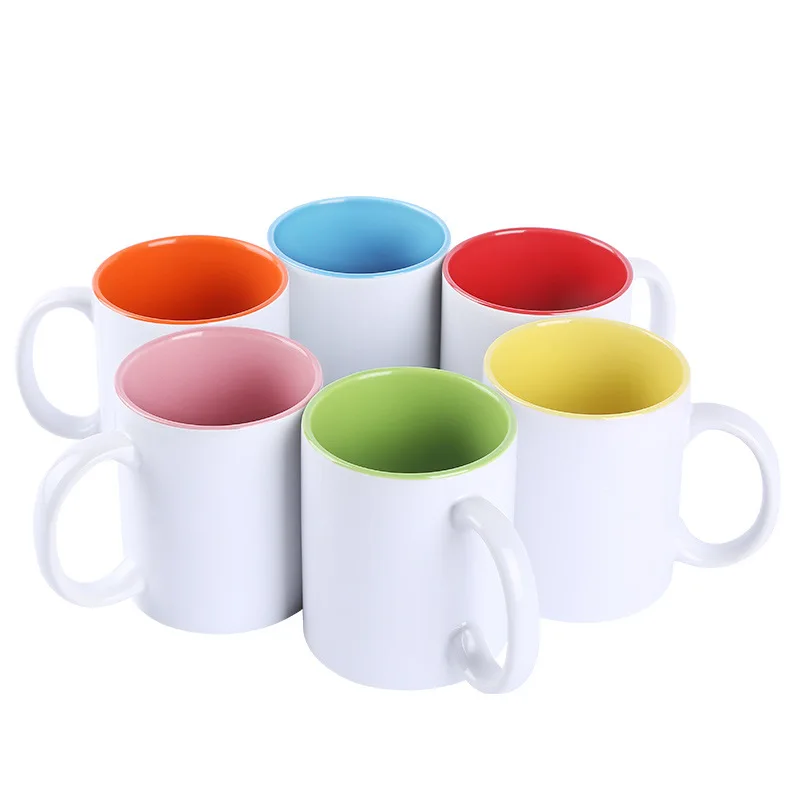 Пользовательские сублимационные прямые чашки с ручкой для теплопередачи печати DIY керамические кофейные кружки