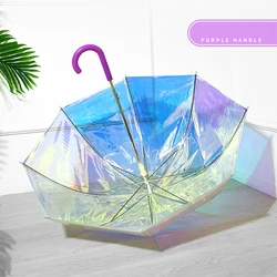 Plastic umbrella colorful custom clear transparent umbrella with logo print for woman