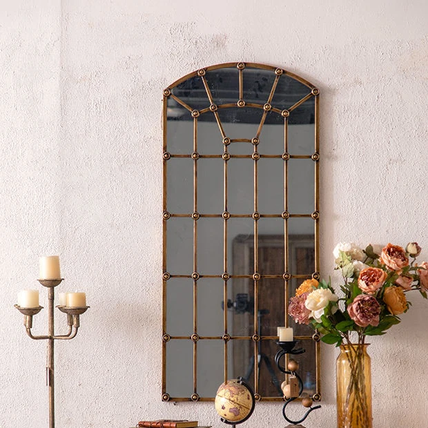 Essent Iron Metal Frame Mirror Decorative Plain Retro Wall Mounted Large French Vintage Full Length Wall Mirror