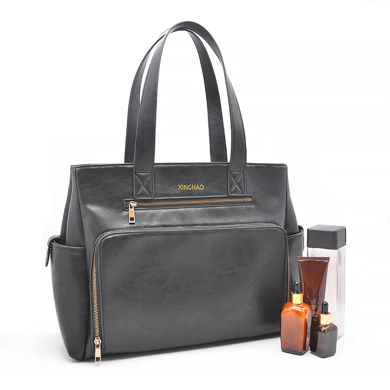 Eco- friendly faux leather baby nappy bag maternity bags for mother baby nappy handbag