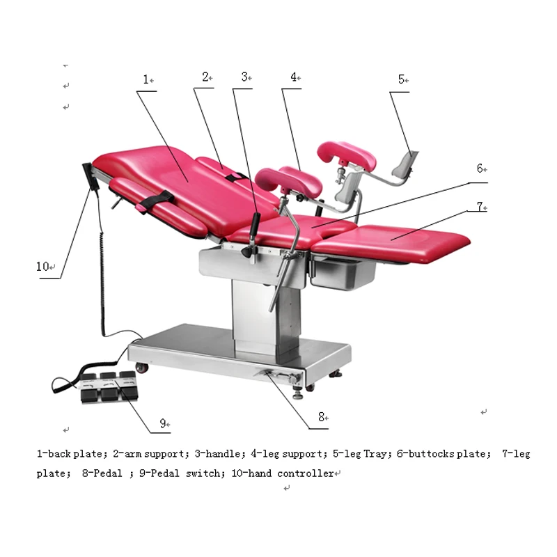 Hospital Portable Manual Obstetric Table Gynecological Examination Couch Beds Gynecologist Chair Delivery Bed