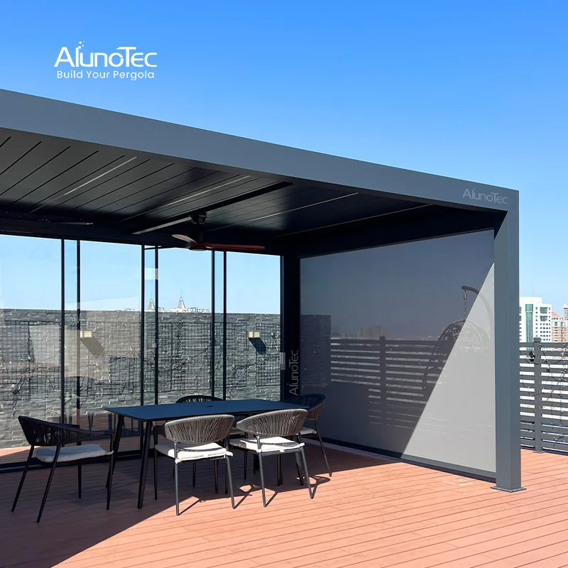 Electric Waterproof Aluminium Pavilion For Garden Pergolas and Gazebos Outdoor Pergola