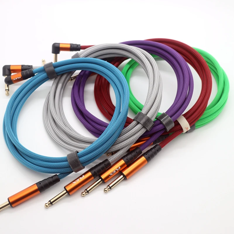 Customize colorful Braided 6.35MM 1/4 jack Speaker Audio Jack Instrument Electric Guitar Music Cable  Besz cable