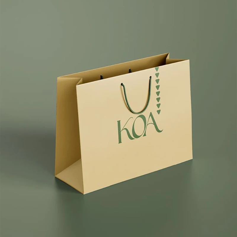 Paper Bag Custom Printed logo Luxury Clothing Shopping Paper Bags Boutique Recyclable Gift Bag With Ribbon rope
