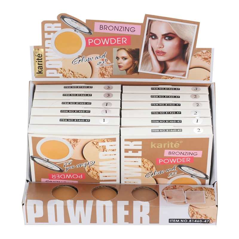 African Style Waterproof Smooth Pressed Powder oil Control Private Cosmetics Perfect Dark Color Cosmetic Pressed Powder Cake