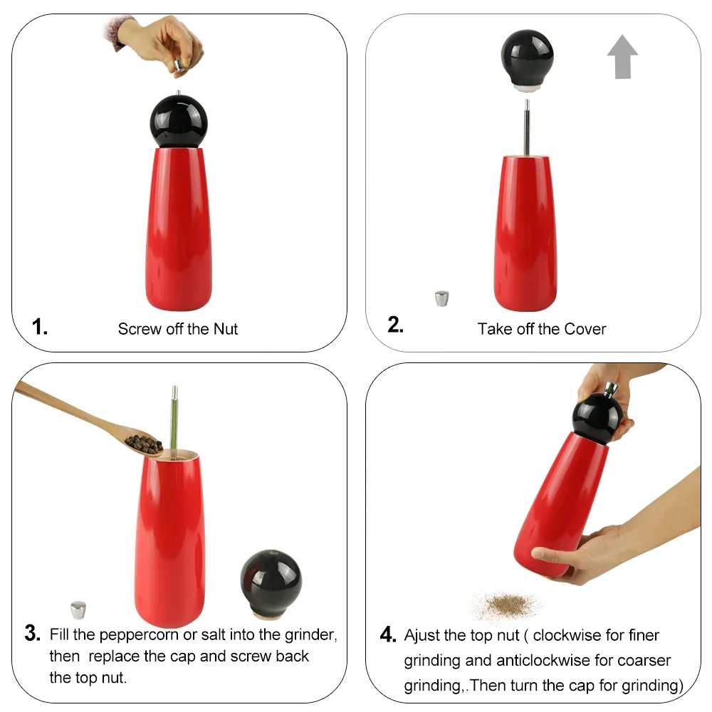 Mini wood original color wooden salt & pepper mills spice grinder