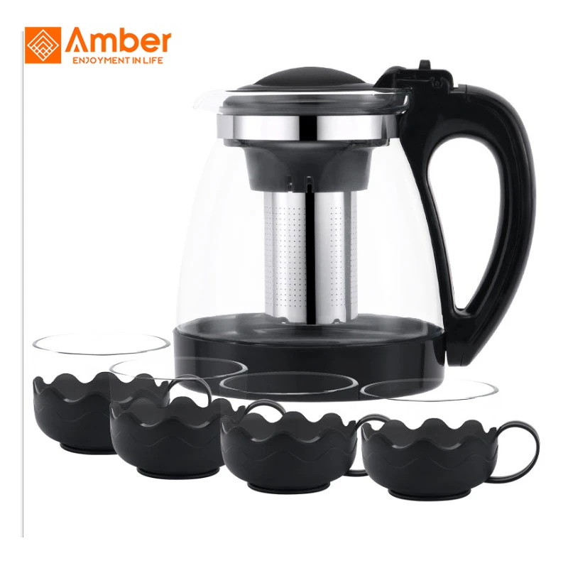 
Арабский высокопрозрачный чайник с двойными стенками из боросиликатного стекла 500 мл и Набор чашек с подносом 