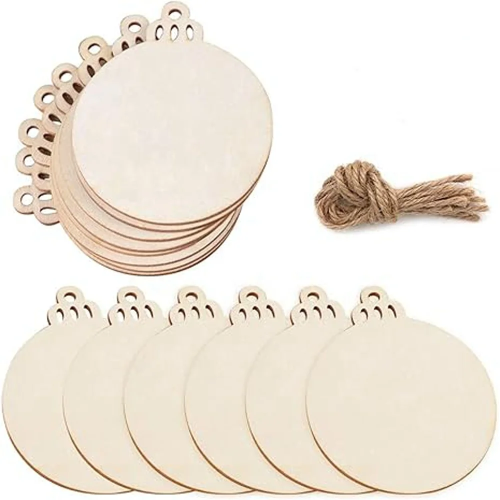 30 Pcs Natural Wood Slices   Christmas Ornaments DIY Crafts   Decorative gasket  Easter Festival decorations