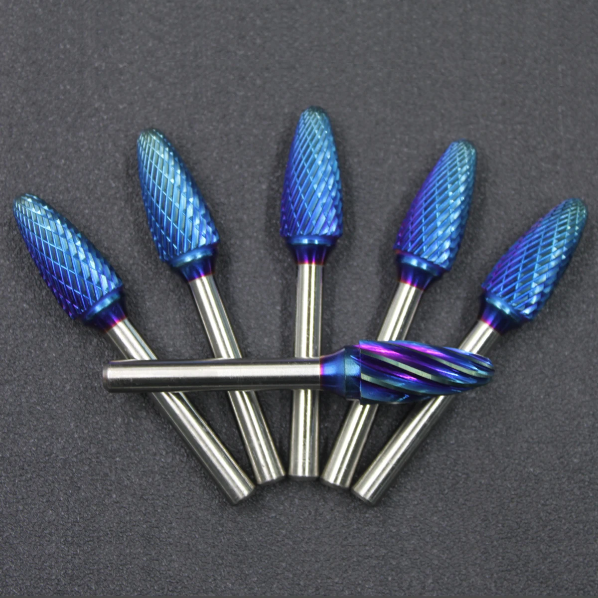 F1225M06-45 Burrs Tool Kit Nail Drill Bits Electric Cutter For Machine Tool With Dlc Tungsten Blue Nano Coating Carbide Burrs