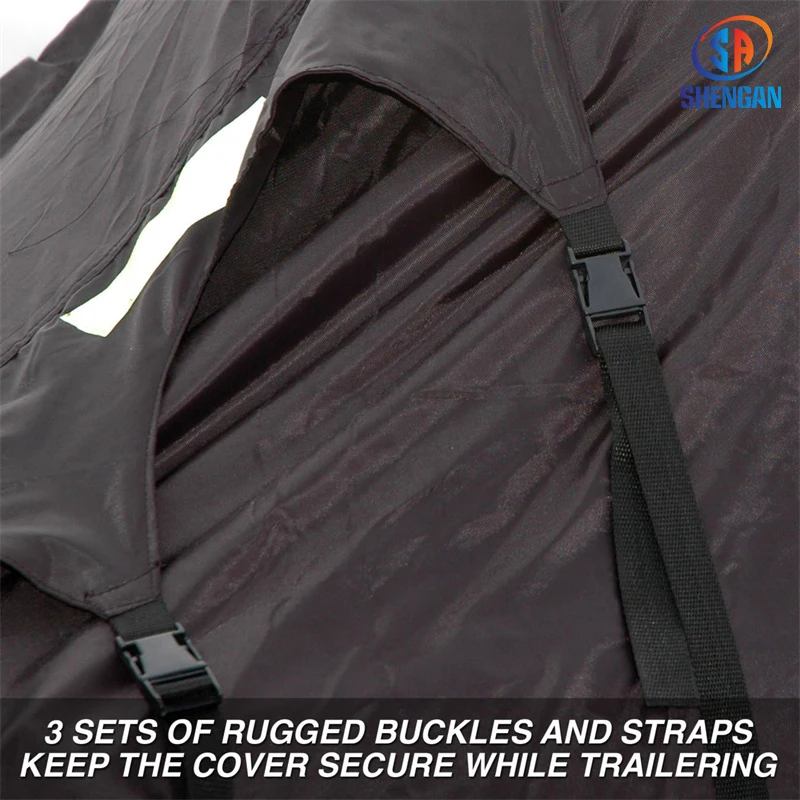 Heavy Duty Oxford Waterproof Sled Ski Cover Trailerable Snowmobile Storage Cover Fits up to 115'-145' Inch Long