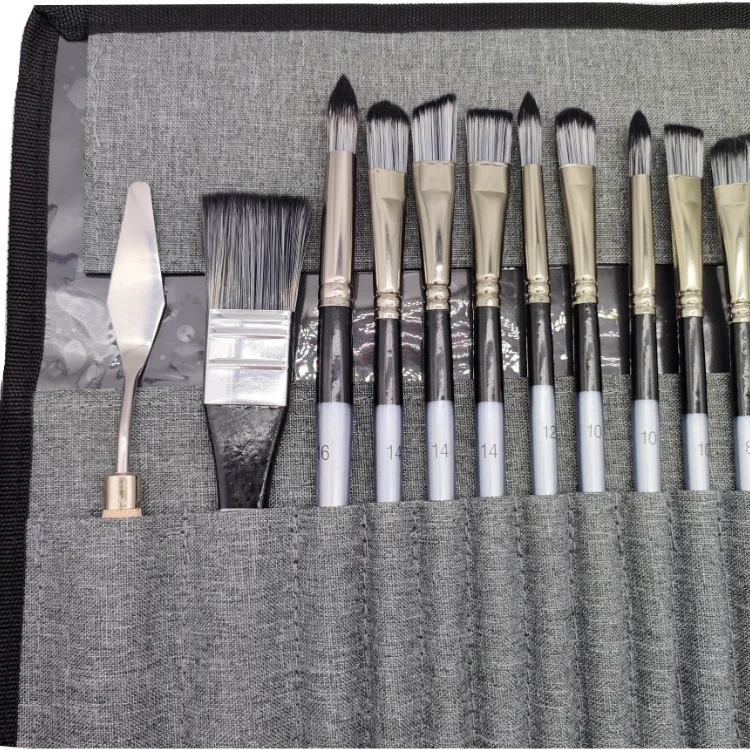 High Quality 24Pcs Double Color Nylon Hair Natural Wooden Handle Watercolor Artist Brush Set