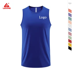 Lidong custom own logo  high quality white plain quick-drying breathable soft sleeveless t shirt vest