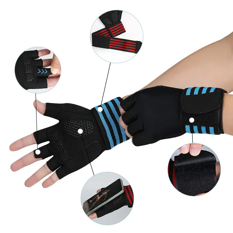 Workout Gloves for Men and Women Gym Weight Lifting Gloves with Wrist Wrap Support