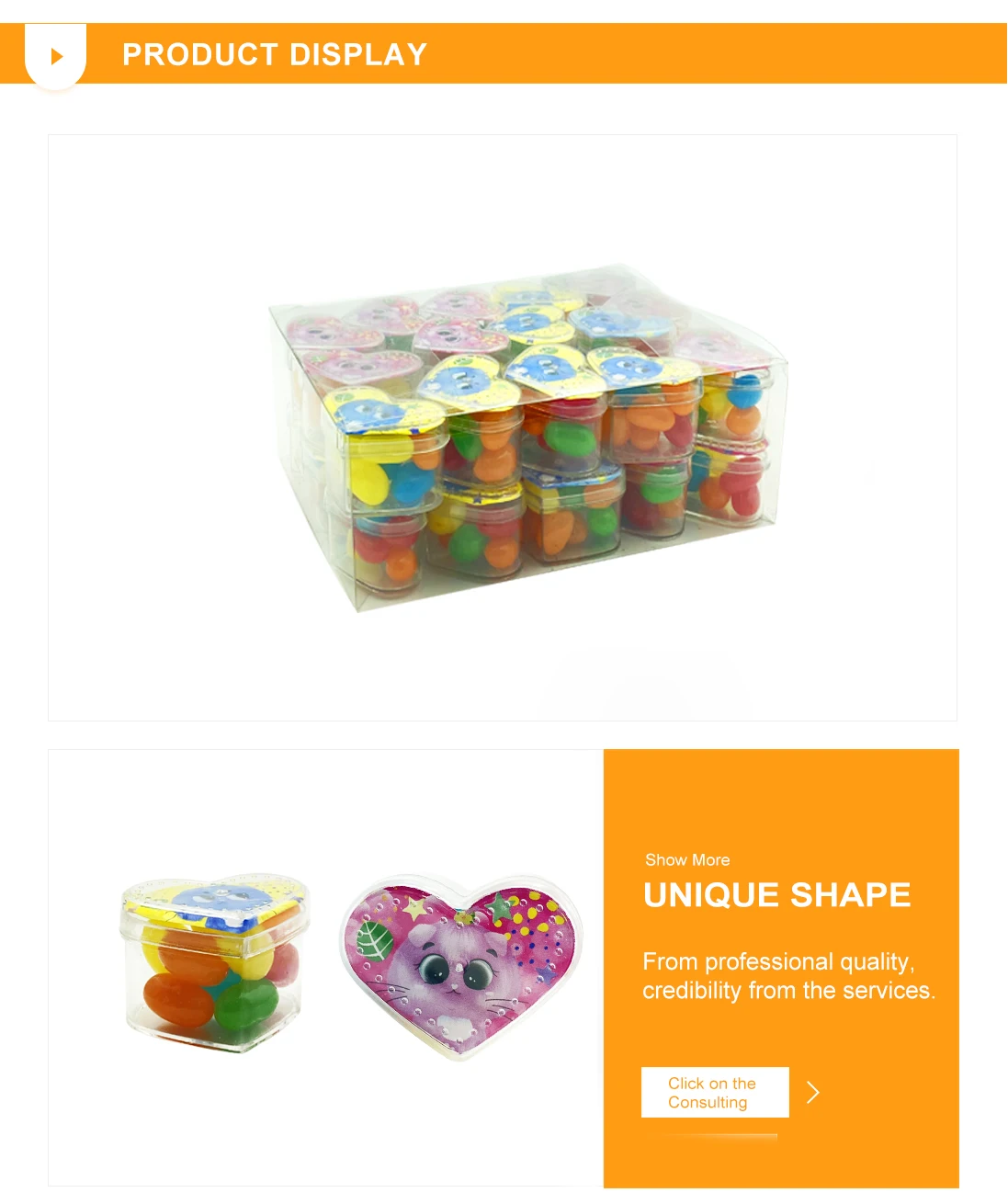 High Quality Fruity Delicious Crispy Jelly Bean Love Box Private Label Candy Colorful Assorted Fruit Jelly Bean