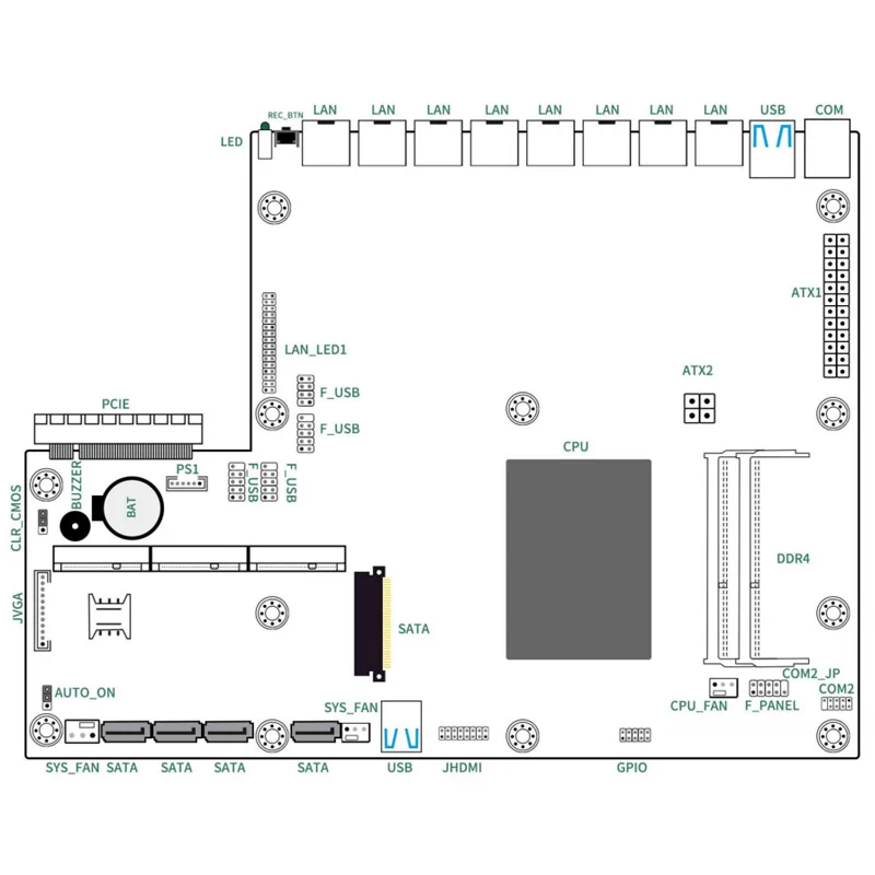 2U-1151H 8L 6-го ~ 9-го поколения Intel i3/i5/i7 H170NP(C236)-NP-21 LGA1151 с сетевым креплением на стойке
