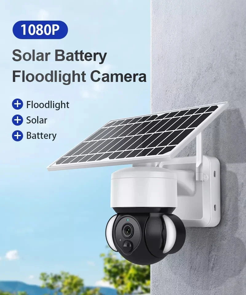 2022 solar battery powered  Tuya GSM SIM Card 3MP Waterproof Outdoor PTZ Wifi CCTV 4G Camera