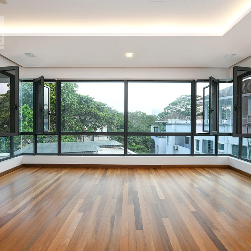 
108 High Quality Modern Mosir Design Casement Customized windproof Aluminum Tempered Glass Doors And Windows 