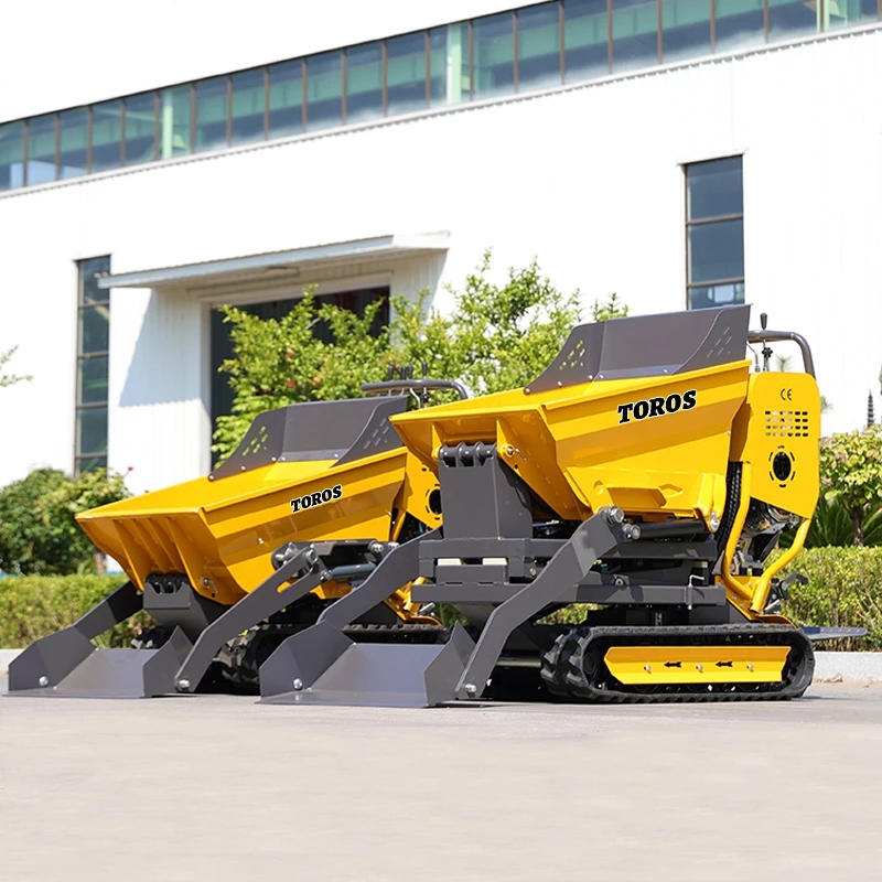 Skid Steer Gasoline Engine Powered 500kg Small Transporter Tracked Mini Crawler Dumper China Small Gasoline Mini Dumper