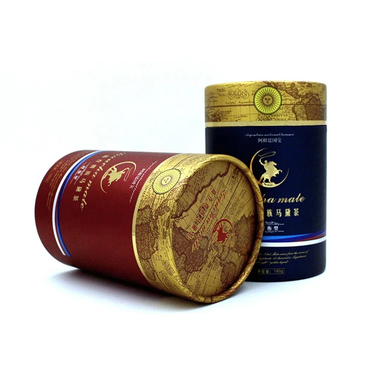 
Custom Printed Logo Food Cardboard Round Box Paper Tea Tube 