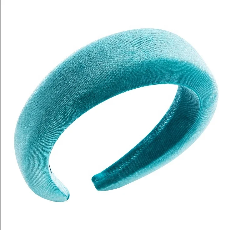 2019 women velvet padded headband crown colorful hair matador headband