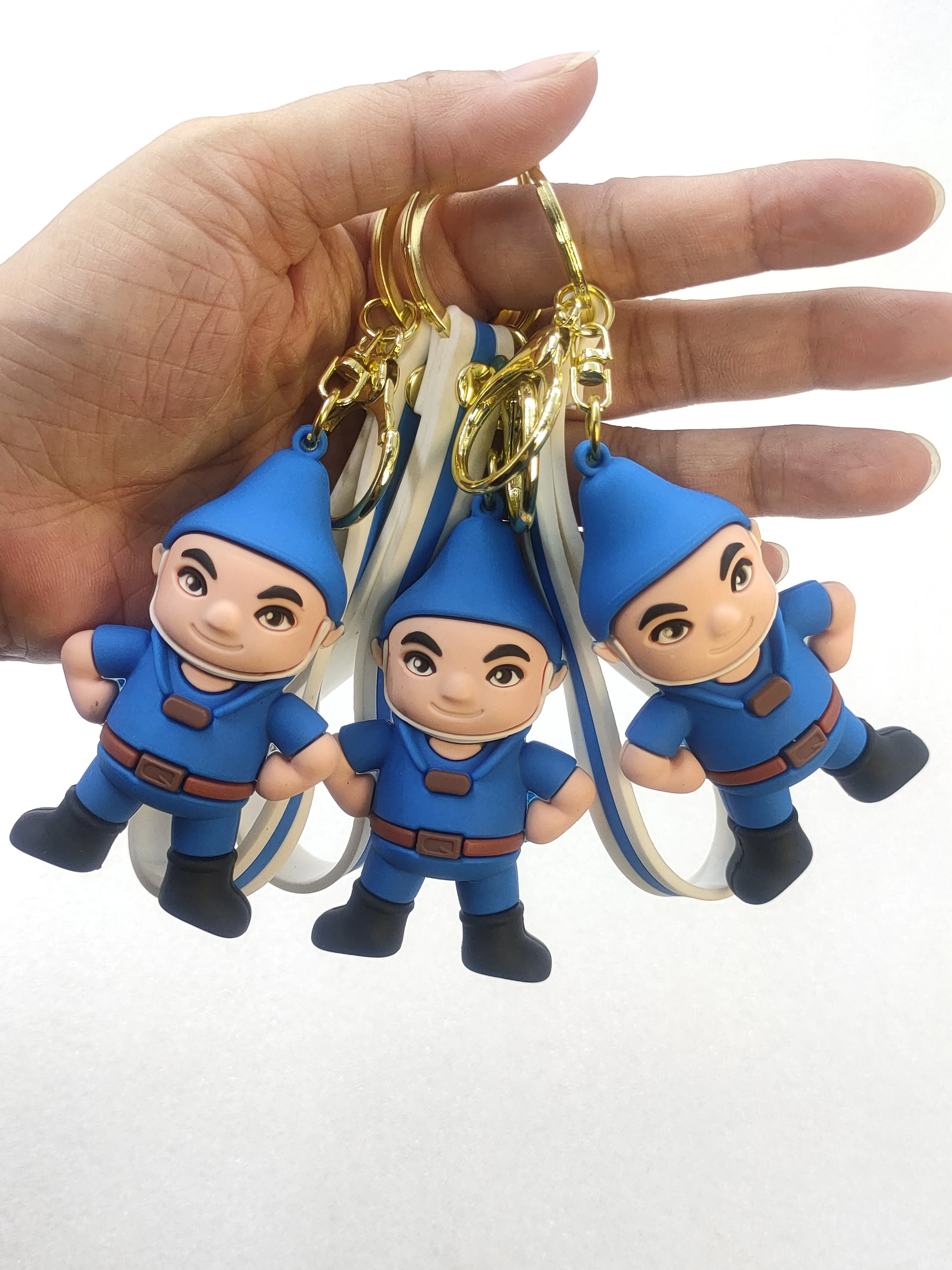 Factory Custom High quality  Doll sherlock gnomes Toys Silicone Decoration Promotional Gift Pvc Action Figurines Anime  keychain