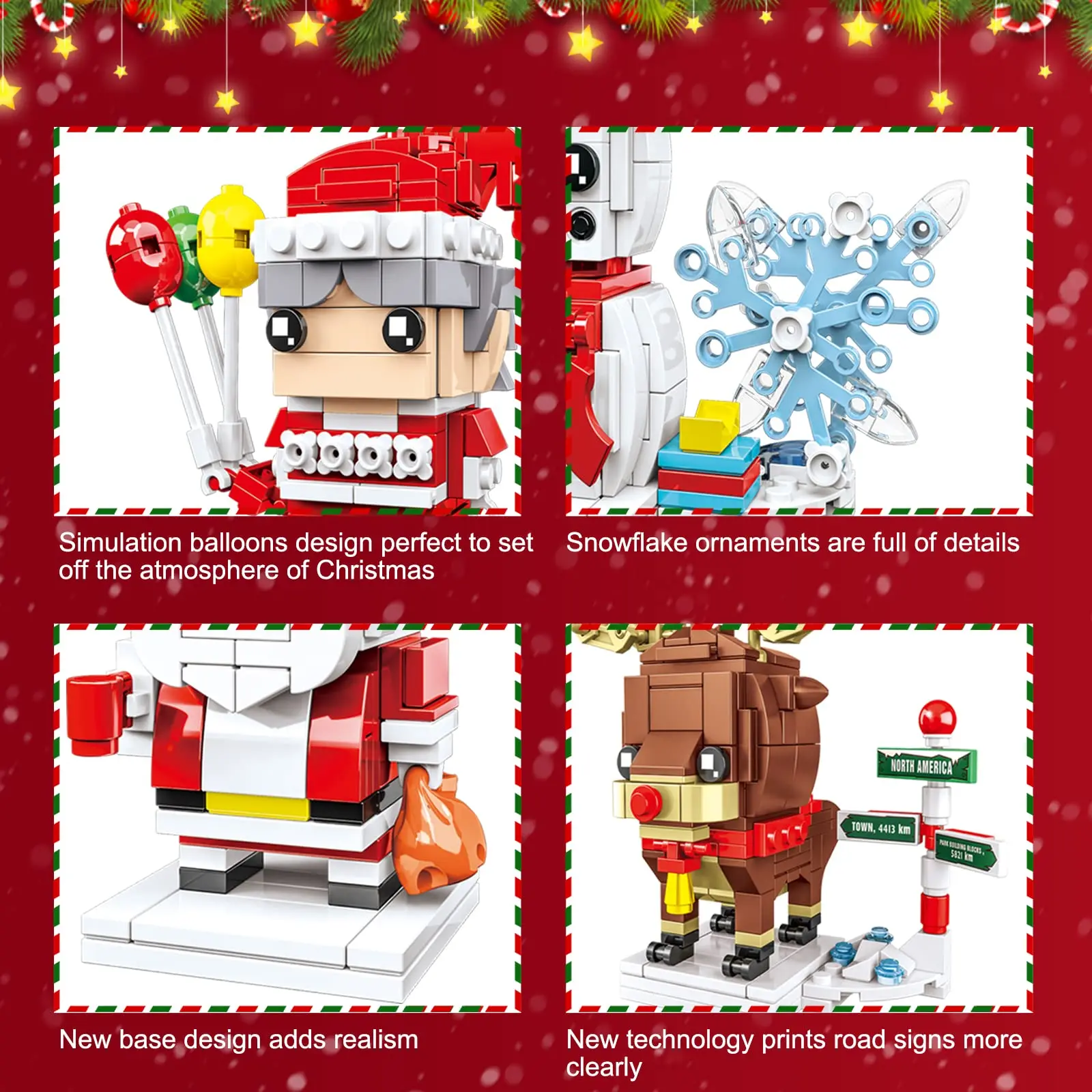 Christmas Building Sets  Hot Selling Mini Assembly Xmas Santa Christmas Figures Set Building Blocks Toys
