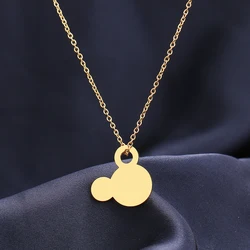 Cartoon mouse Castle Stainless Steel Necklaces for Kids Jewelry Mini Mouse Animal Rabbit Necklace collier femme 2020 Wholesale