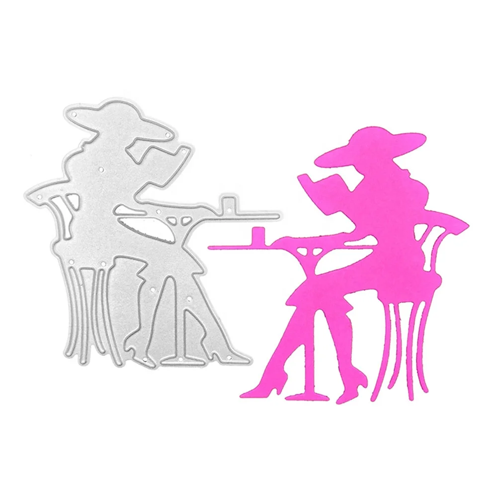 Пресс-формы для изготовления открыток, штампованная женщина, чтение для «сделай сам», скрапбукинг, фотоальбом, декоративные бумажные открытки