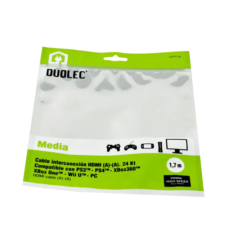 Data Cable packaging bags Conversion Head packaging Type C plastic zipper bags for Adapter