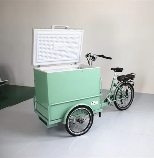 cargo tricycle electric vending cart bike cargo tricycle electric ice cream bike tricycle cooler cargo bike with freezer