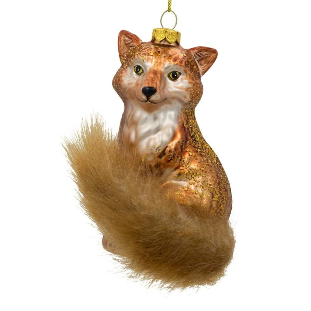 Eaglegifts New personalized blown glass animals fox ornaments Christmas Tree Hanging Ornaments Christmas Eco-friendly Balls