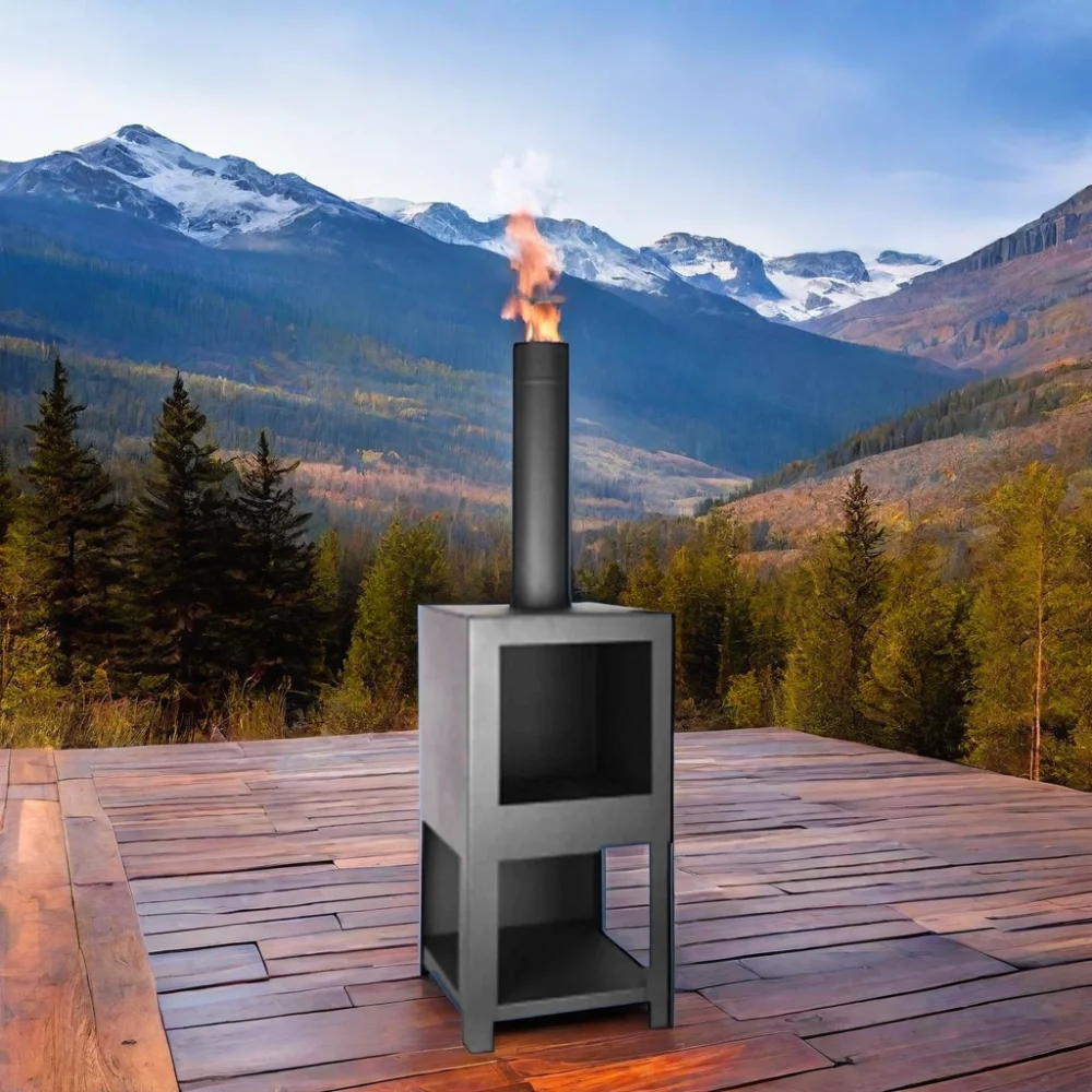Modern Black Wood Chimeneas for Fireplaces