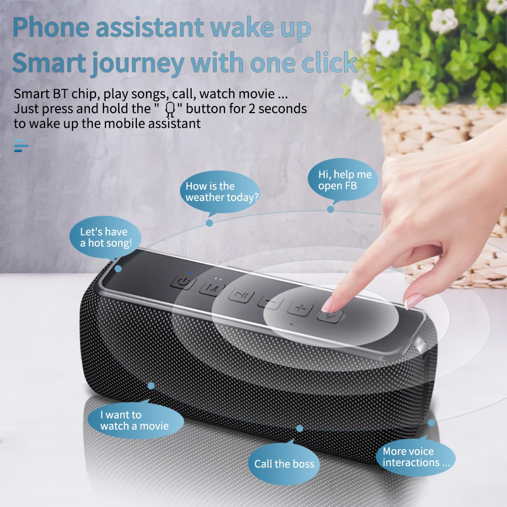 Cyboris V7 PRO 60W Speaker Portable Wireless TWS 120W Powered Subwoofer Deep Bass HiFi Human Voice Dual Sound Boombox