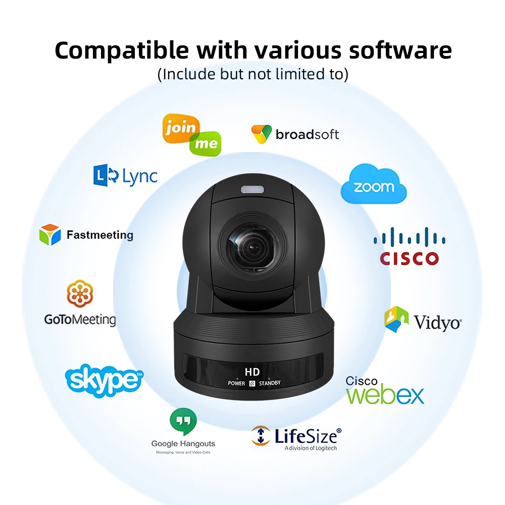 JJTS NDI AI Auto-Tracking Live Streaming 30X Optical Zoom SDI/HDMI/USB Video Conference Room Camera FHD 1080P 60FPS for Church