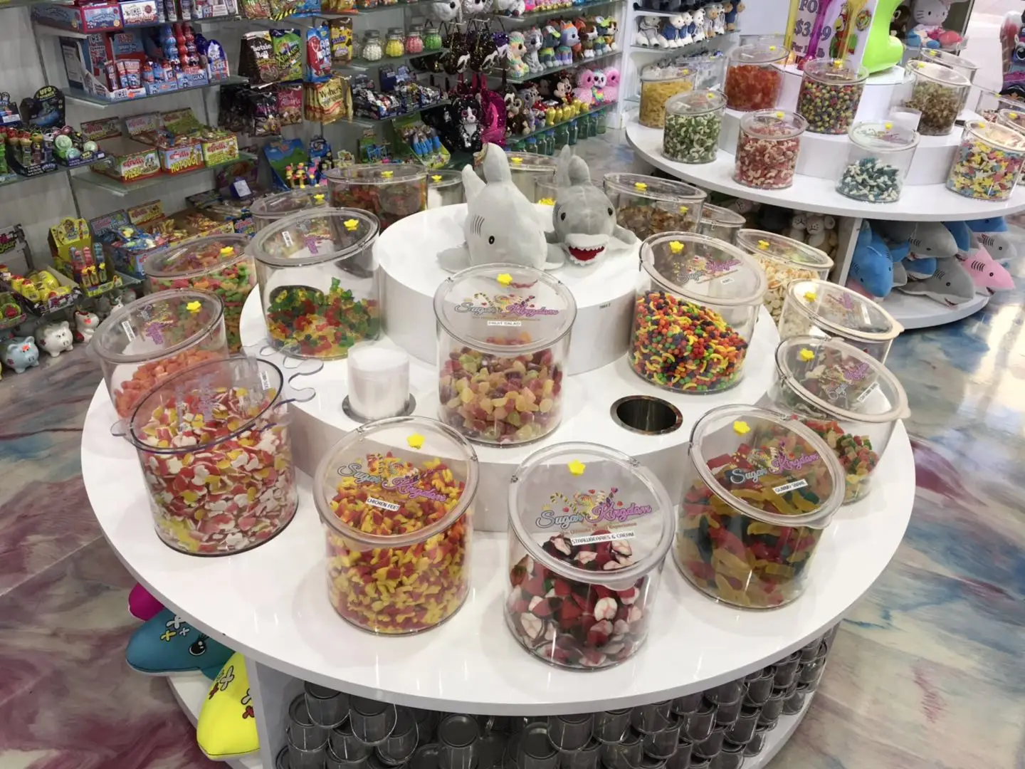 Retail sweet store plastic candy dispenser boxes clear acrylic candy bins