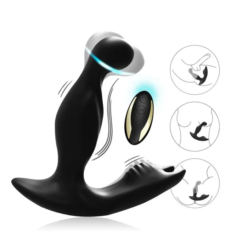 
3*9 Best selling silicone anal sex toy waterproof rotating and vibrating vibrator home prostate massager 