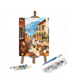 ROYALDREAM Romantic New York abstract custom wholesale oil painting on canvas paint by numbers for adult living room