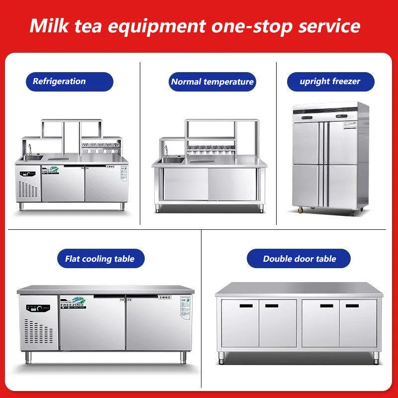 New water bar Taiwan business with milk tea shop salad table cold table led light bar Shaker table coffee shop working cabinet