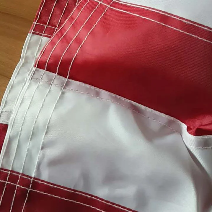 Wholesaler Stock 3x5ft 210D Nylon Embroidered Star White Line Straps American USA  Flag