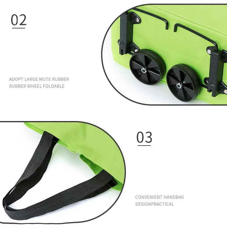 hot sale Factory customized folding grocery trolley shopping bags wheels vegetable bag